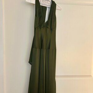 Beautiful bottle green satin gown